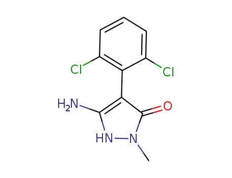 Molecular Structure of 923972-91-2 (3H-Pyrazol-3-one,5-amino-4-(2,6-dichlorophenyl)-1,2-dihydro-2-methyl-)