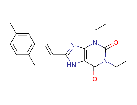 155271-26-4,8-[(E)-2-(2,5-dimethylphenyl)ethenyl]-1,3-diethyl-3,7-dihydro-1H-purine-2,6-dione,