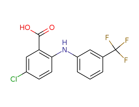 Molecular Structure of 55279-15-7 (Benzoic  acid,  5-chloro-2-[[3-(trifluoromethyl)phenyl]amino]-)