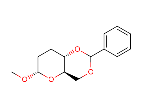 16848-76-3,Methyl 4-O,6-O-(phenylmethylene)-2,3-dideoxy-α-D-erythro-hexopyranoside,D-erythro-Hexopyranoside,methyl 4,6-O-benzylidene-2,3-dideoxy-, a- (8CI); Pyrano[3,2-d]-1,3-dioxin, a-D-erythro-hexopyranoside deriv.;Methyl 4,6-O-benzylidene-2,3-dideoxy-a-D-erythro-hexopyranoside; NSC 119332