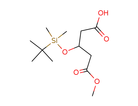 Molecular Structure of 109462-20-6 (3-[[(1,1-Dimethyl)dimethylsily]oxy]pentanedioic acid monomethyl ester)