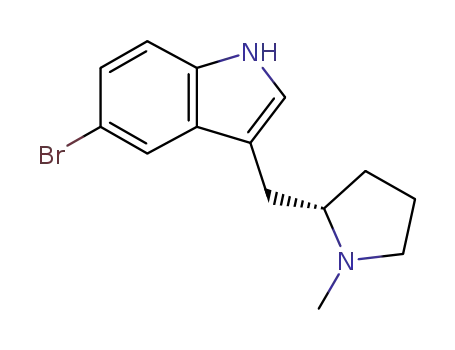 Molecular Structure of 208464-41-9 ((S)-5-broMo-3-((1-Methylpyrrolidin-2-yl)Methyl)-1H-indole)