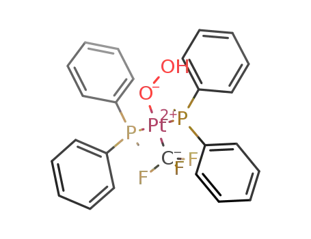 Molecular Structure of 79355-45-6 (trans-[(PPh<sub>2</sub>Me)2Pt(CF<sub>3</sub>)(OOH)])