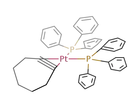 Molecular Structure of 34872-49-6 (Platinum, [(1,2-h)-cycloheptyne]bis(triphenylphosphine)-)
