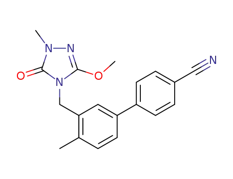 Molecular Structure of 258885-71-1 (4-{5-(4-cyanophenyl)-2-methylbenzyl}-5-methoxy-2-methyl-2,4-dihydro-3H-1,2,4-triazol-3-one)