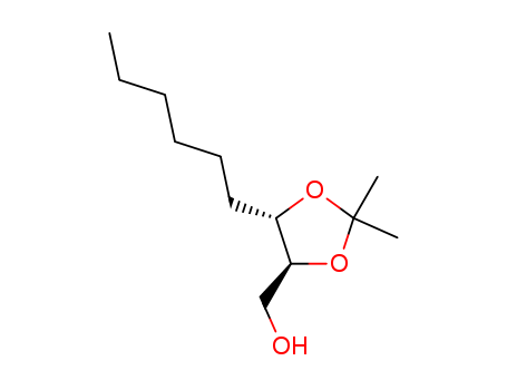 Molecular Structure of 172547-16-9 (1,3-Dioxolane-4-methanol, 5-hexyl-2,2-dimethyl-, (4S,5S)-)
