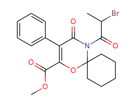 1-Oxa-5-azaspiro[5.5]undec-2-ene-2-carboxylic acid, 5-(2-bromo-1-oxopropyl)-4-oxo-3-phenyl-, methyl ester