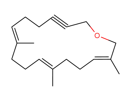 Molecular Structure of 109334-30-7 (Oxacycloheptadeca-3,7,11-trien-15-yne, 3,7,11-trimethyl-, (E,E,E)-)