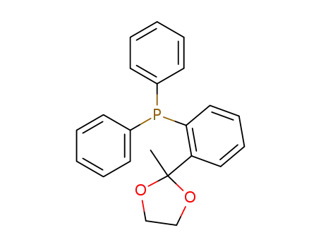 Molecular Structure of 50778-03-5 (Phosphine, [2-(2-methyl-1,3-dioxolan-2-yl)phenyl]diphenyl-)