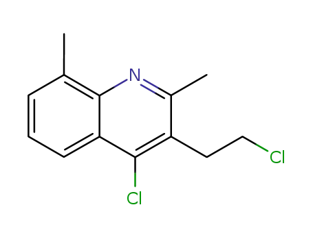 Molecular Structure of 107622-79-7 (4-CHLORO-3-(2-CHLOROETHYL)-2,8-DIMETHYLQUINOLINE)