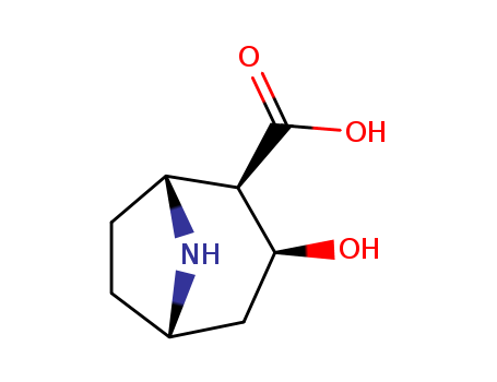 28393-47-7,8-Azabicyclo[3.2.1]octane-2-carboxylicacid, 3-hydroxy-, (1R,2R,3S,5S)-,1aH,5aH-Nortropane-2b-carboxylic acid, 3b-hydroxy- (8CI); 8-Azabicyclo[3.2.1]octane-2-carboxylicacid, 3-hydroxy-, [1R-(exo,exo)]-; Norecgonine