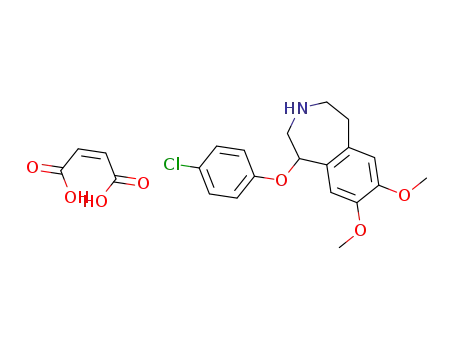 Molecular Structure of 89739-91-3 (1H-3-Benzazepine,
1-(4-chlorophenoxy)-2,3,4,5-tetrahydro-7,8-dimethoxy-,
(2Z)-2-butenedioate (1:1))