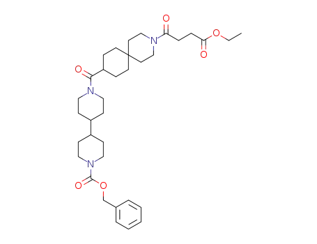 Molecular Structure of 352348-32-4 (1'-[3-(3-ethoxycarbonyl-propionyl)-3-aza-spiro[5.5]undecane-9-carbonyl]-[4,4']bipiperidinyl-1-carboxylic acid benzyl ester)
