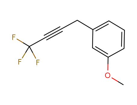 Molecular Structure of 928658-64-4 (Benzene, 1-methoxy-3-(4,4,4-trifluoro-2-butyn-1-yl)-)