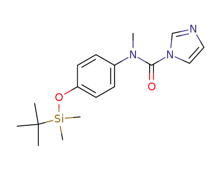Molecular Structure of 872168-52-0 (imidazole-1-carboxylic acid [4-(<i>tert</i>-butyl-dimethyl-silanyloxy)-phenyl]-methyl-amide)