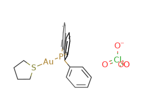 Gold(1+), (tetrahydrothiophene)(triphenylphosphine)-, perchlorate (9CI)