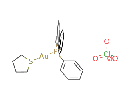 Molecular Structure of 132461-17-7 (Gold(1+), (tetrahydrothiophene)(triphenylphosphine)-, perchlorate (9CI))