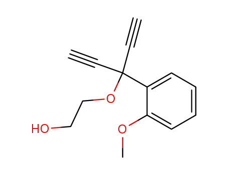 Molecular Structure of 1207551-11-8 (2-[1-ethynyl-1-(2-methoxy-phenyl)-prop-2-ynyloxy]-ethanol)