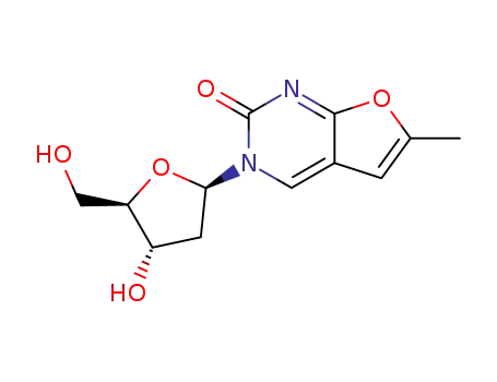 Molecular Structure of 383897-60-7 (6-METHYL-3-(BETA-D-2-DEOXY-RIBOFURANOSYL)FURANO[2,3-D]PYRIMIDIN-2-ONE)