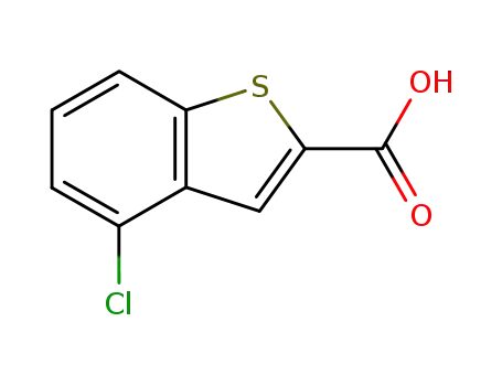 Molecular Structure of 23967-57-9 (4-CHLORO-1-BENZOTHIOPHENE-2-CARBOXYLIC ACID)