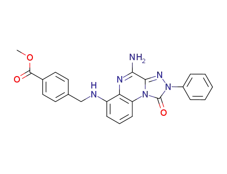 Molecular Structure of 660438-86-8 (Benzoic acid,
4-[[(4-amino-1,2-dihydro-1-oxo-2-phenyl[1,2,4]triazolo[4,3-a]quinoxalin-
6-yl)amino]methyl]-, methyl ester)