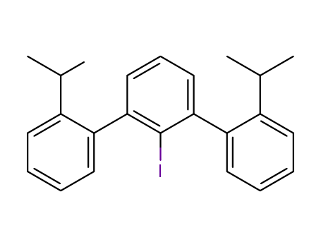 Molecular Structure of 198023-04-0 (1,1':3',1''-Terphenyl, 2'-iodo-2,2''-bis(1-methylethyl)-)