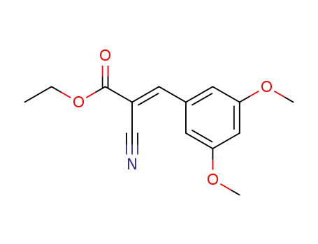 Molecular Structure of 5864-90-4 (3-(3,5-dimethoxyphenyl)-2-cyano-acrylic acid ethyl ester)