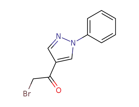 Molecular Structure of 91062-67-8 (Ethanone,2-bromo-1-(1-phenyl-1H-pyrazol-4-yl)-)