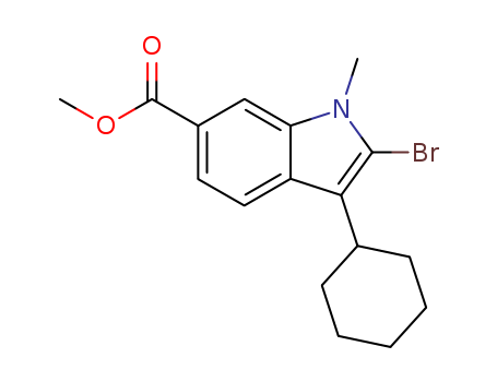 1H-Indole-6-carboxylicacid, 2-bromo-3-cyclohexyl-1-methyl-, methyl ester