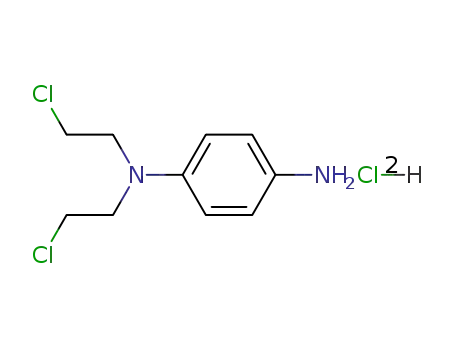 Molecular Structure of 36134-83-5 (N,N-bis(2-chloroethyl)benzene-1,4-diamine hydrochloride (1:1))