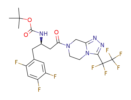 [3-oxo-3-(3-pentafluoroethyl-5,6-dihydro-8<i>H</i>-[1,2,4]triazolo[4,3-<i>a</i>]pyrazin-7-yl)-1-(2,4,5-trifluoro-benzyl)-propyl]-carbamic acid <i>tert</i>-butyl ester