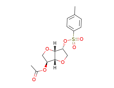 Molecular Structure of 111443-17-5 ((3S,3aR,6R,6aS)-6-{[(4-methylphenyl)sulfonyl]oxy}hexahydrofuro[3,2-b]furan-3-yl acetate)