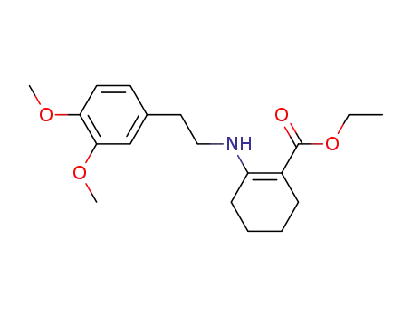 Molecular Structure of 77638-67-6 (2-[2-(3,4-Dimethoxy-phenyl)-ethylamino]-cyclohex-1-enecarboxylic acid ethyl ester)