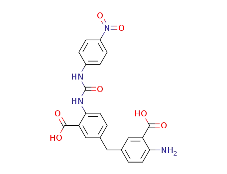 Molecular Structure of 1056452-05-1 (2-amino-5-(3-carboxy-4-(3(4-nitrophenyl)ureido)benzyl)benzoic acid)