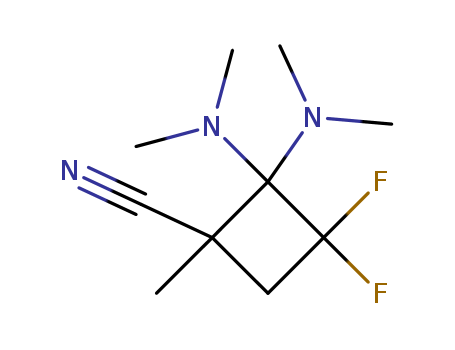 Molecular Structure of 195391-67-4 (Cyclobutanecarbonitrile, 2,2-bis(dimethylamino)-3,3-difluoro-1-methyl-)