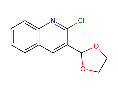 Molecular Structure of 128348-73-2 (2-chloro-3-[1,3-dioxolan-2-yl]-quinoline)