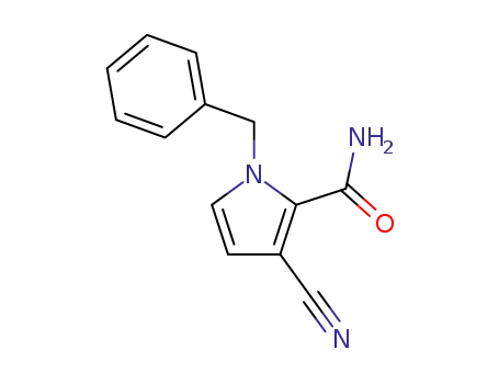 Molecular Structure of 821004-36-8 (1H-Pyrrole-2-carboxamide, 3-cyano-1-(phenylmethyl)-)