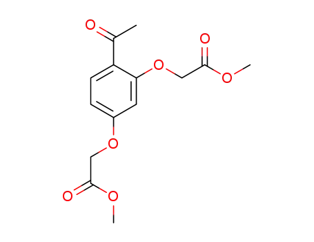 Molecular Structure of 166953-85-1 (Acetic acid, 2,2'-[(4-acetyl-1,3-phenylene)bis(oxy)]bis-, dimethyl ester)