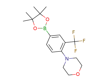 Molecular Structure of 1373522-71-4 (4-(4-(4,4,5,5-tetramethyl-1,3,2-dioxaborolan-2-yl)-2-(trifluoromethyl)phenyl)morpholine)