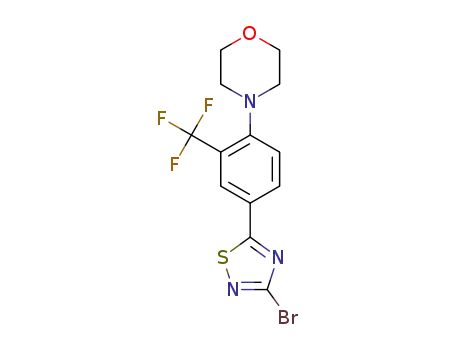 Molecular Structure of 1373522-72-5 (4-(4-(3-bromo-1,2,4-thiadiazol-5-yl)-2-(trifluoromethyl)phenyl)morpholine)