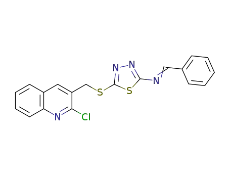 5-([(2-chloroquinolin-3-yl)methyl]sulfanyl)-N-(phenylmethylidene)-1,3,4-thiadiazol-2-amine