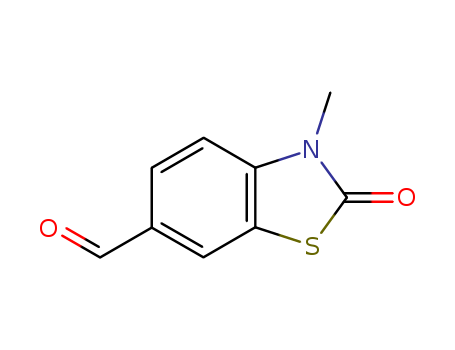 Molecular Structure of 175693-04-6 (6-Benzothiazolecarboxaldehyde, 2,3-dihydro-3-methyl-2-oxo-)