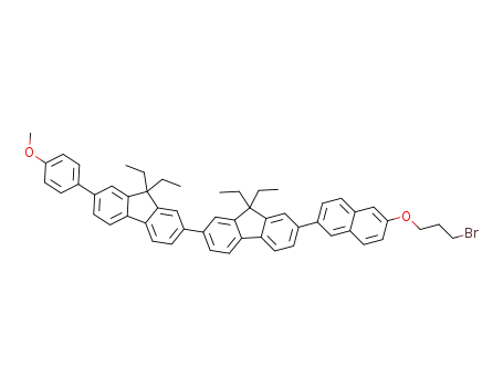 Molecular Structure of 1403598-91-3 (2-(2-(2-(3-bromopropoxy)naphth-6-yl)-9,9-diethylfluoren-7-yl)-9,9-diethyl-7-(4-methoxy-phenyl)fluorene)