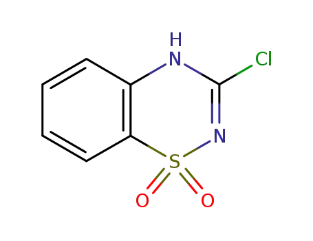 Molecular Structure of 59943-33-8 (2H-1,2,4-Benzothiadiazine, 3-chloro-, 1,1-dioxide)