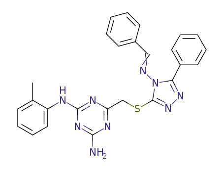 6-{[4-(benzylideneamino)-5-phenyl-4H-1,2,4-triazol-3-ylthio]methyl}-N<sub>2</sub>-o-tolyl-1,3,5-triazine-2,4-diamine