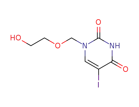 Molecular Structure of 78692-74-7 (1-(2-HYDROXY-ETHOXYMETHYL)-5-IODO-1H-PYRIMIDINE-2,4-DIONE)