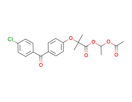 Molecular Structure of 1319719-23-7 (2-[4-(4-chlorobenzoyl)phenoxy]-2-methylpropionic acid 1-acetoxyethyl ester)