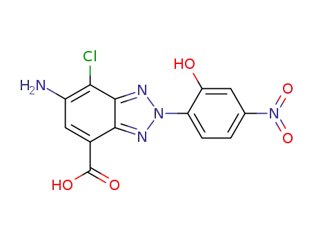 Molecular Structure of 1426244-84-9 (6-amino-7-chloro-2-(2-hydroxy-4-nitrophenyl)-2H-benzotriazole-4-carboxylic acid)