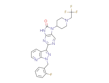 2-[1-(2-fluorobenzyl)-1H-pyrazolo[3,4-b]pyridin-3-yl]-7-[1-(2,2,2-trifluoroethyl)piperidin-4-yl]-7,9-dihydro-8H-purin-8-one