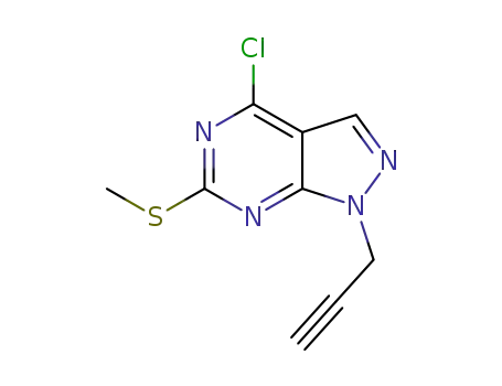 Molecular Structure of 1583284-78-9 (4-chloro-6-(methylthio)-1-(prop-2-ynyl)-1H-pyrazolo[3,4-d]pyrimidine)